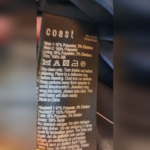 Coast Hermosa Dress Black Duchess Satin Sleeveless Size 4 (NWT) - Picture 3 of 16